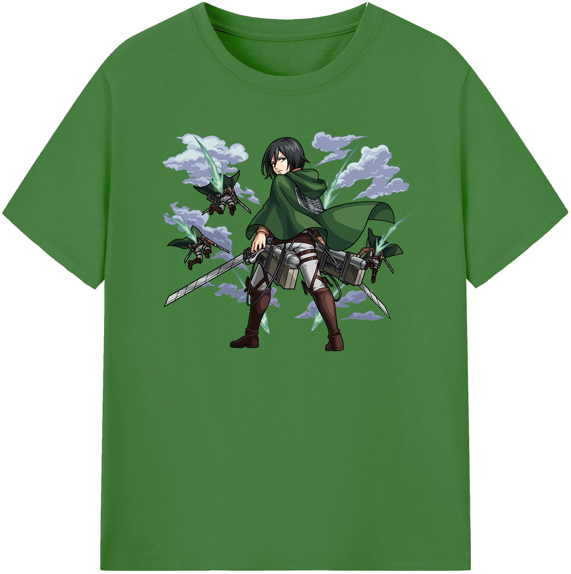 （画像用） 進撃の巨人 ミカサ·アッカーマン Attack on Titan Mikasa Ackerman レディースカジュアルプリントTシャツ（綿100％）